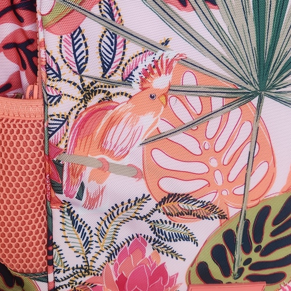 Vera Bradley ReActive XL Backpack in Rain Forest Canopy Coral Print - Picture 11 of 16